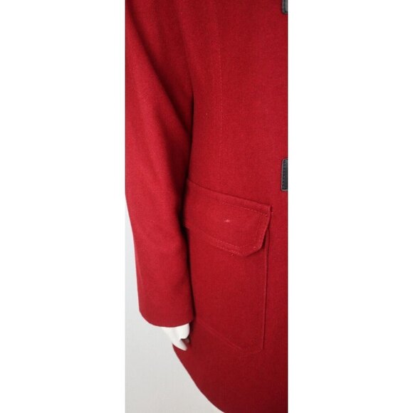 COLDWATER CREEK - WOMEN'S RED WOOL BLEND PEACOAT WINTER COAT - SIZE S 8 - Picture 4 of 9